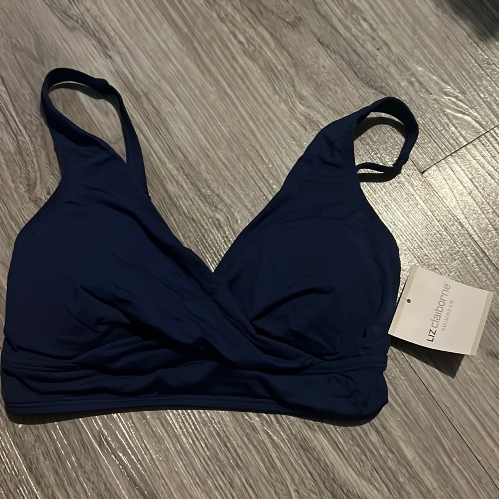 Liz Claiborne bikini top navy